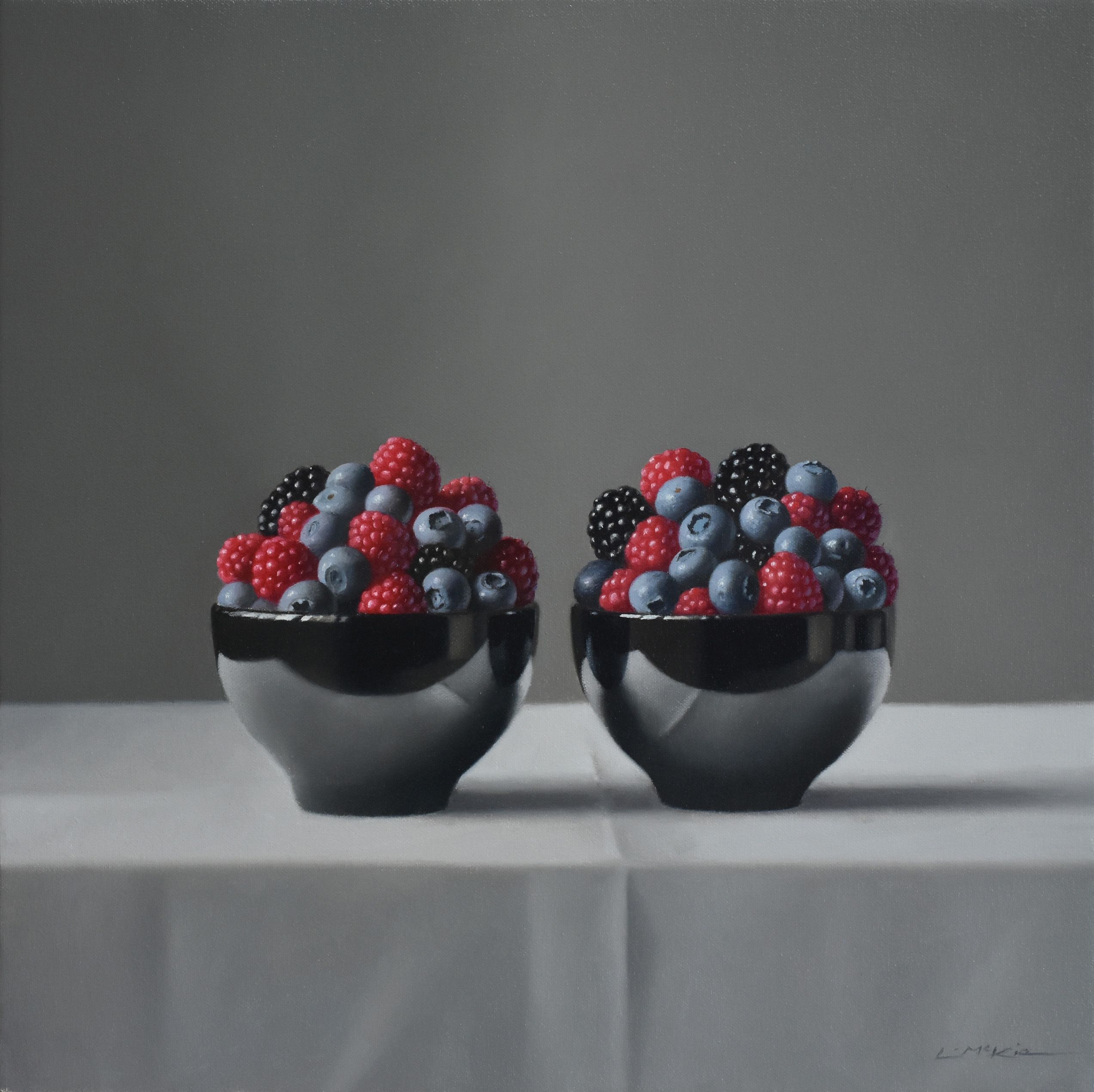 Black Bowls with Berries
